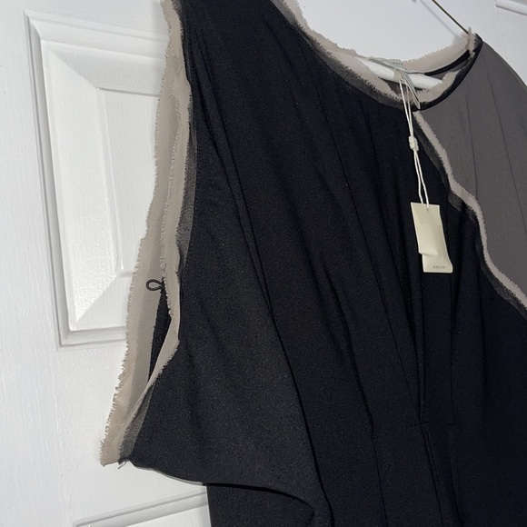 NWT BCBGMAXAZRIA Runway Asymmetrical cold shoulder color block tunic dress XXS - Picture 5 of 16